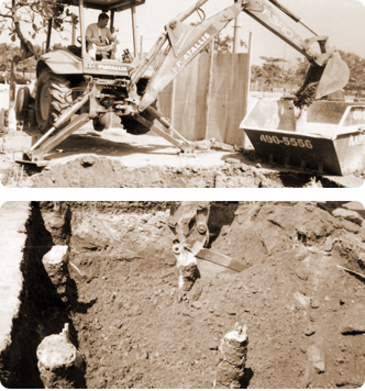 Escavação do bloco (mostrando estacas)